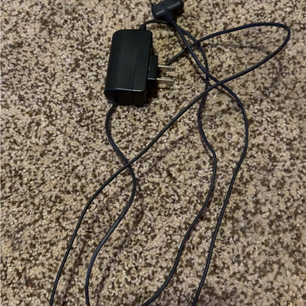 Black Cell Phone Charger with Built-In Wall Plug